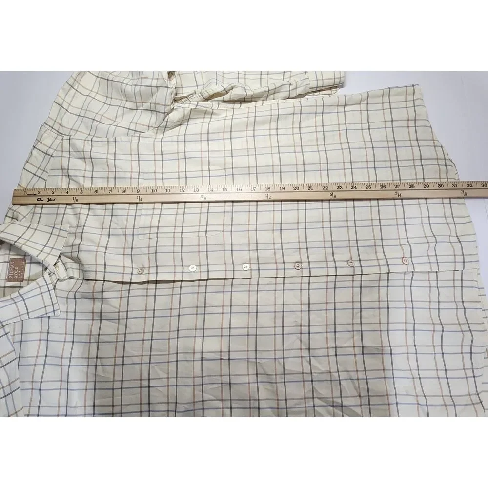 Gitman Gold Mens Size L Made in USA Long Sleeve Button‎ Down Shirt